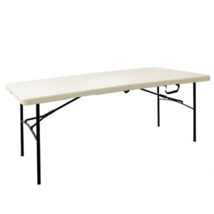 6-foot foldable table with metal legs and a portable design, ideal for event rentals, parties, and gatherings in New Jersey.